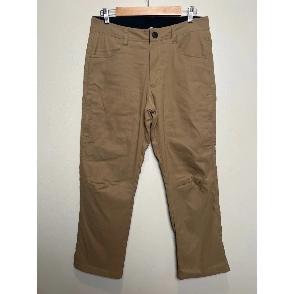 Orvis Men's Fleece Lined Tech Pants 32x30 Tan Cargo Pockets Outdoor Hiking EUC